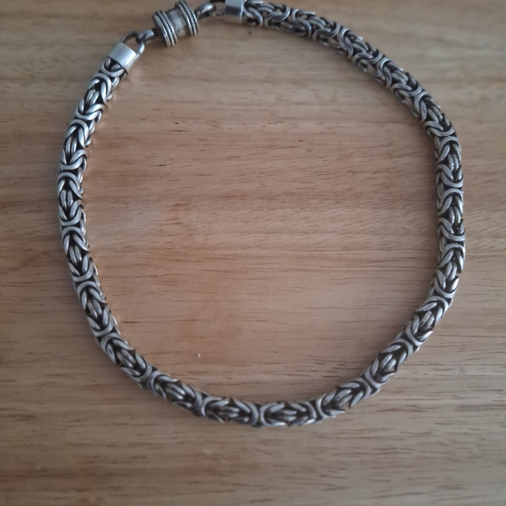 Heavy Sterling Silver Byzantine Choker Neckace, Signed and Stamped. RARE FIND